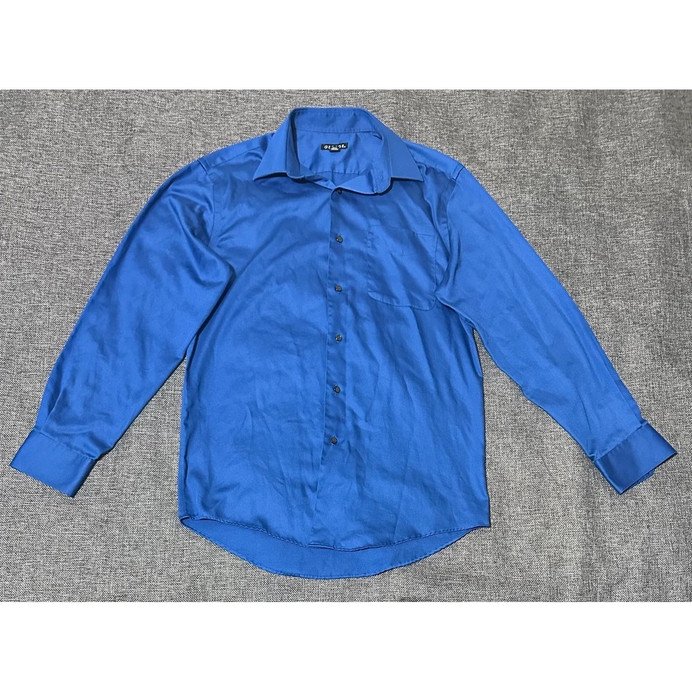 George Men's S 14-14 1/2 32/33 Blue Long Sleeve Shirt‎
